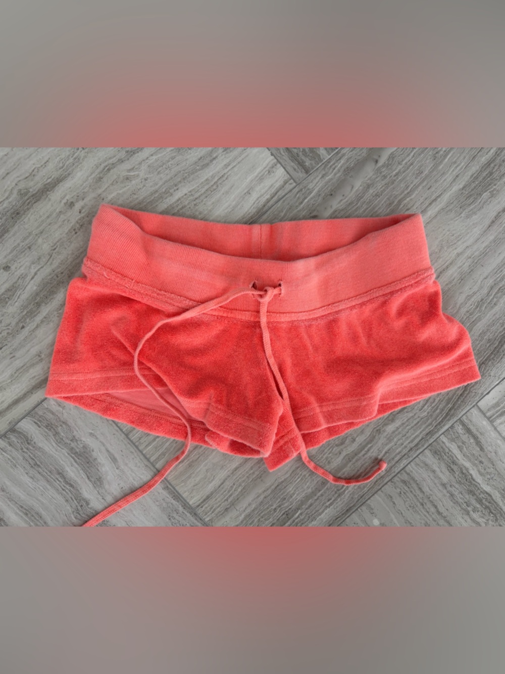 Hard Tail Low Rise Junior Girls Size Small Neon Orange Terry Shorts